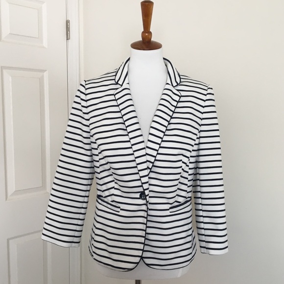 The Limited Jackets & Blazers - The Limited navy striped blazer